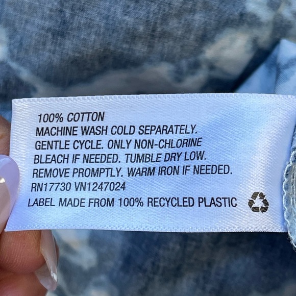 Thakoon x Target Shibori Print Elbow Sleeve Mini Blue White Shirtdress - XS - Picture 10 of 12